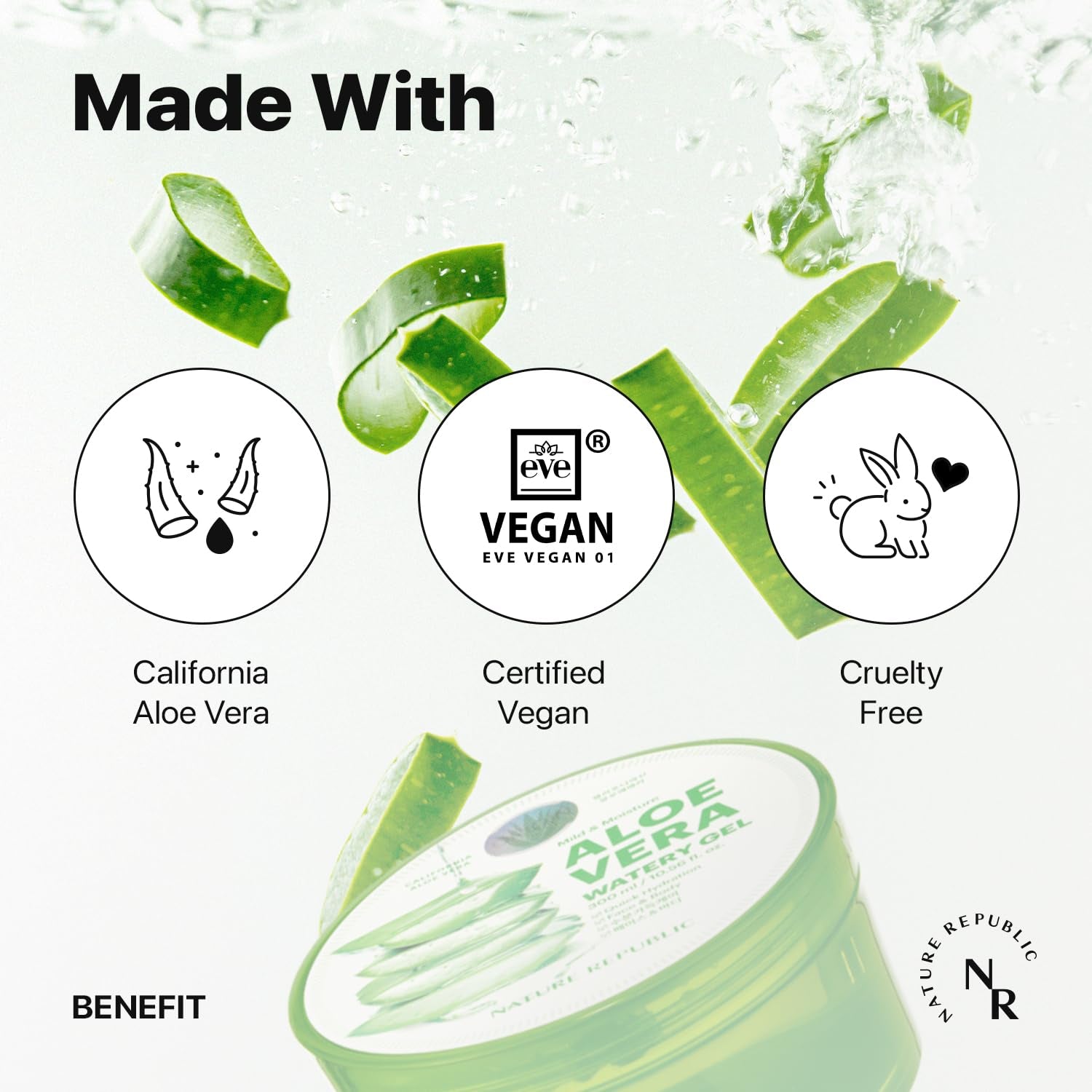 Mild & Moisture Aloe Vera Watery Gel (1 PCS) | Hydrating & Moisturizing, Fast-Absorbing Non-Sticky, Aftersun & Aftershave Soothing Gel for Face & Hair, Korean Skincare, All Skin Types