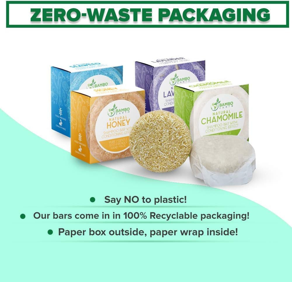 Solid Shampoo Bar and Conditioner Effect Hair Soap – 100% Organic Shampoo Bars for Hair with All Natural Plant Based Essential Oils and Zero Waste Biodegradable Packaging (Coconut)