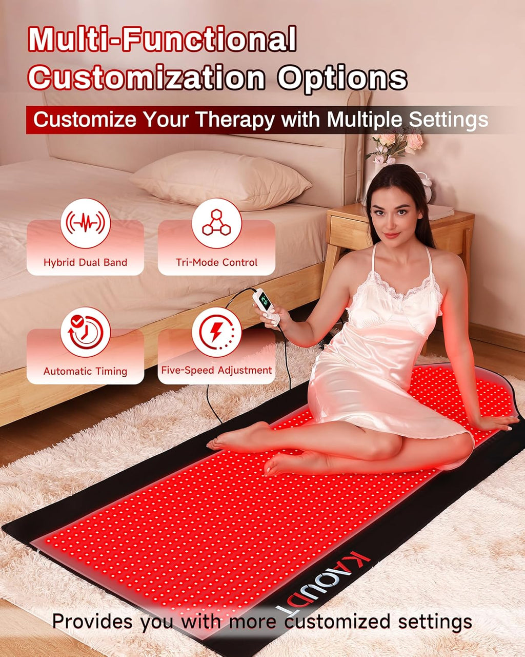 72"X33.3" Medical-Grade TPU Red Light Therapy Mat for Full Body Pain Relief, FSA&HSA Eligible Infrared Light Therapy Blanket for Home Use